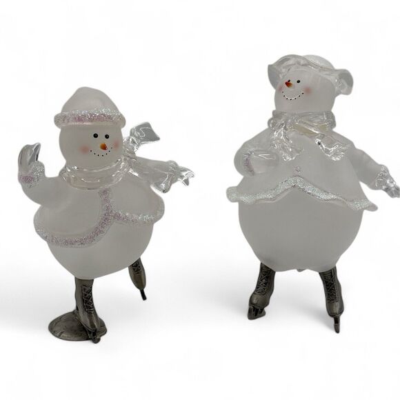 VTG House of Lloyd Christmas Around The World Skating Snowlady & Snowman - Picture 1 of 13